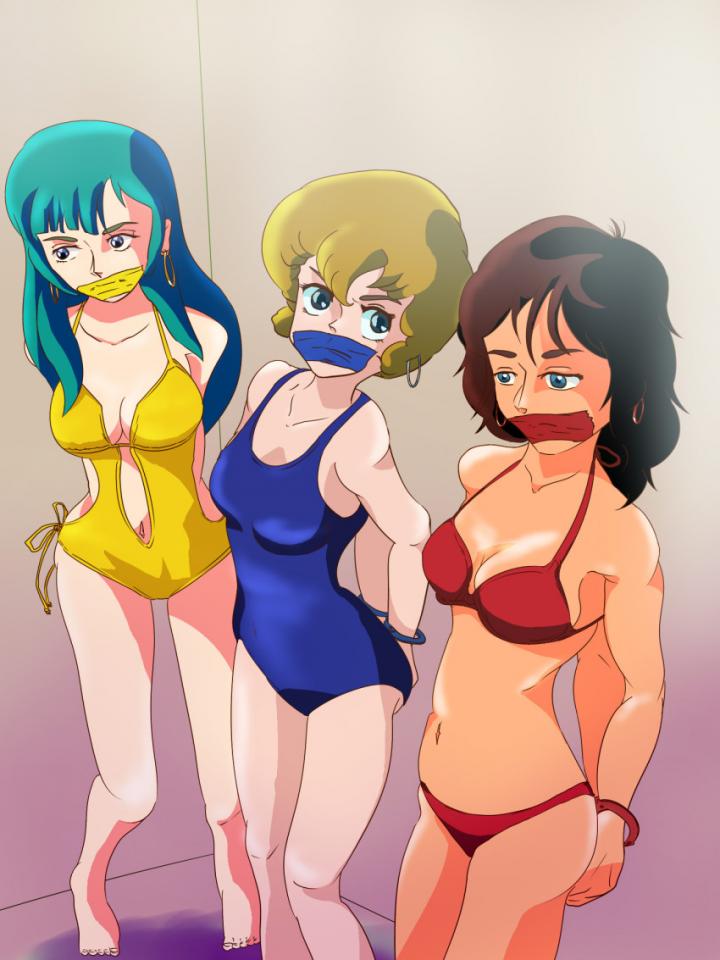 动漫GAG [swimsuit,Gag,Handcuff,Japanese Anime,tape bondage]