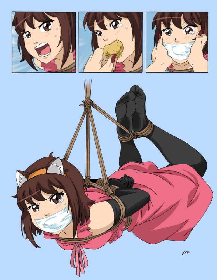  [Pantyhose,Necomimi,Hogtie (Lying on stomach),Suspension ,Gag,Japanese Anime]