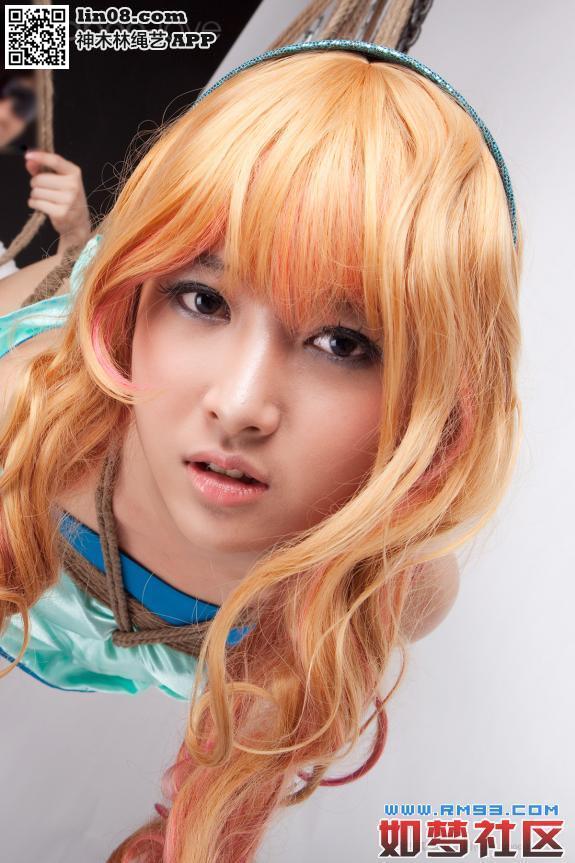 禁忌摄影Shirly的cosplay [Boxtie,reverse prayer,Shiryl,Suspension ,Cosplay,Japanese Female,Breast bondage,Grey pantyhose,Crotch rope tie]