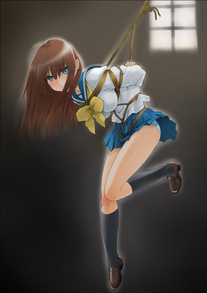  [Boxtie,Sailor suit,Suspension ,Japanese Anime,England student uniform,Strappado Bondage,one-leg suspension,Crotch rope tie]
