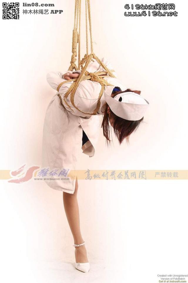 雅俗阁  雪儿护士装 [高手缚（中式五花）,吊缚,高跟鞋,胸缚,肉丝,职业（护士）,单脚吊缚,雪儿,中国女孩]