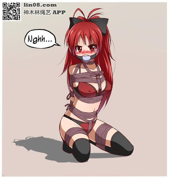 少女自缚 - 自己拼 [堵嘴,胸缚,日本动漫,内衣秀,长筒袜,西式（直臂并肘）,股绳]