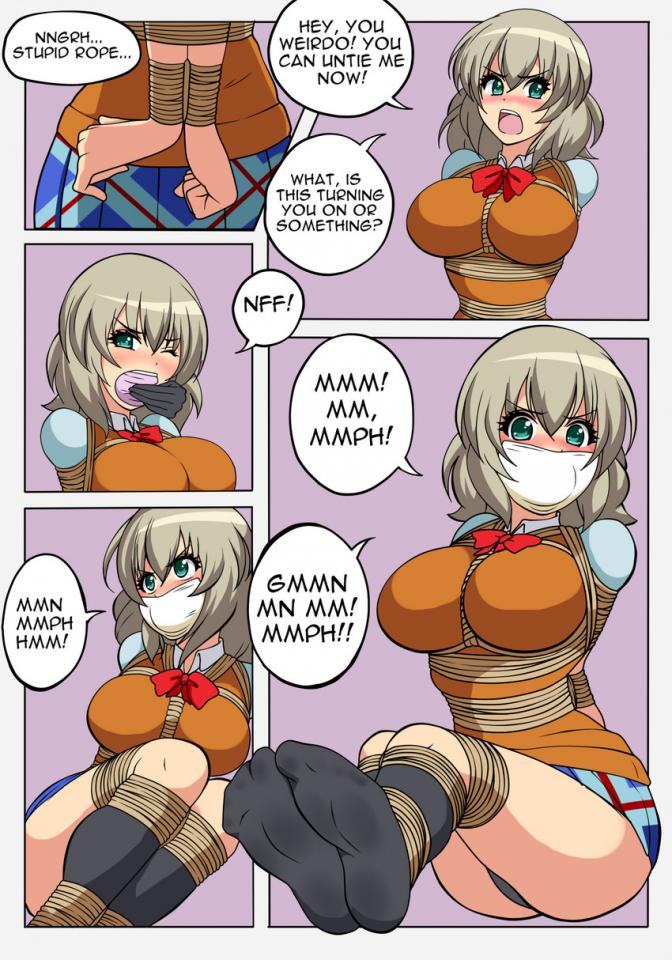  [Pantyhose,Gag,Breast bondage,Japanese Anime,England student uniform,Elbows tied,Crotch rope tie]