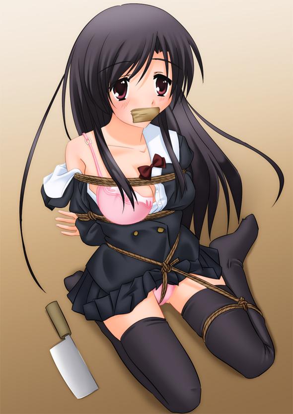  [Boxtie,Gag,Breast bondage,Japanese Anime,England student uniform,Stockings]