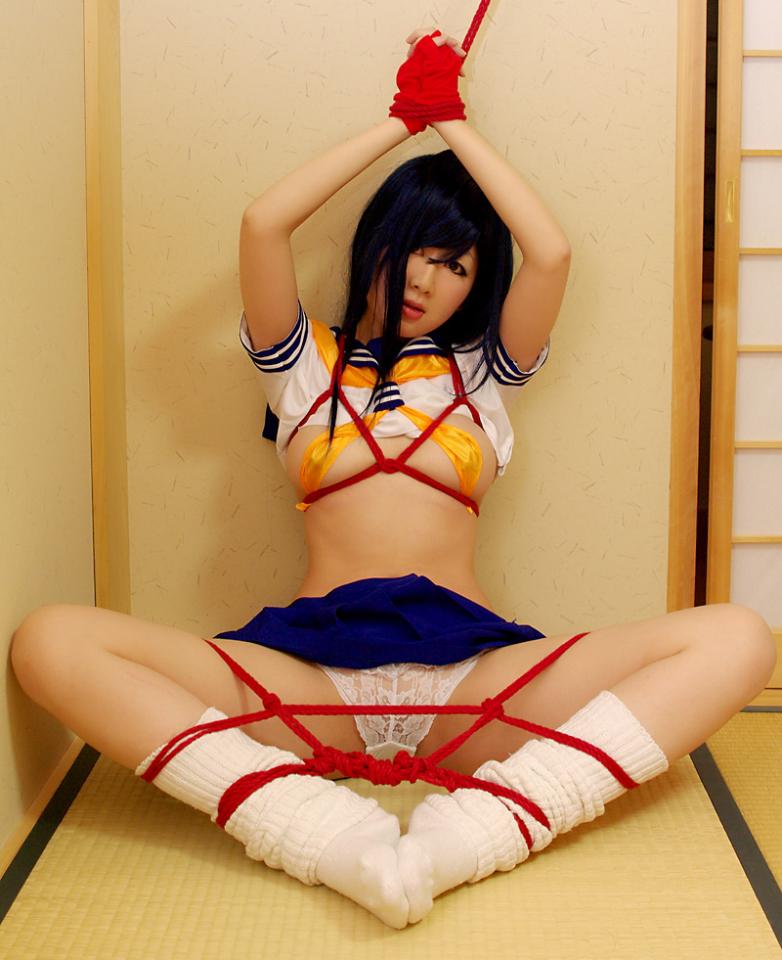  [Sailor suit,Suspension ,Cosplay,Breast bondage,frogtie,Underwear,Stockings,Chinese Female]