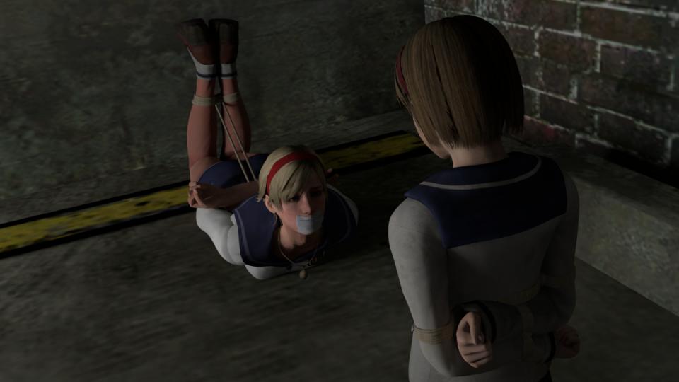 3D画 [Hogtie (Lying on stomach),Gag,England student uniform,3D CG,Socks]