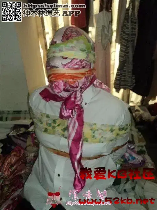 丝巾堵嘴 - 谢谢观看 [堵嘴,居家（睡衣）,眼罩/蒙眼,中国女孩]
