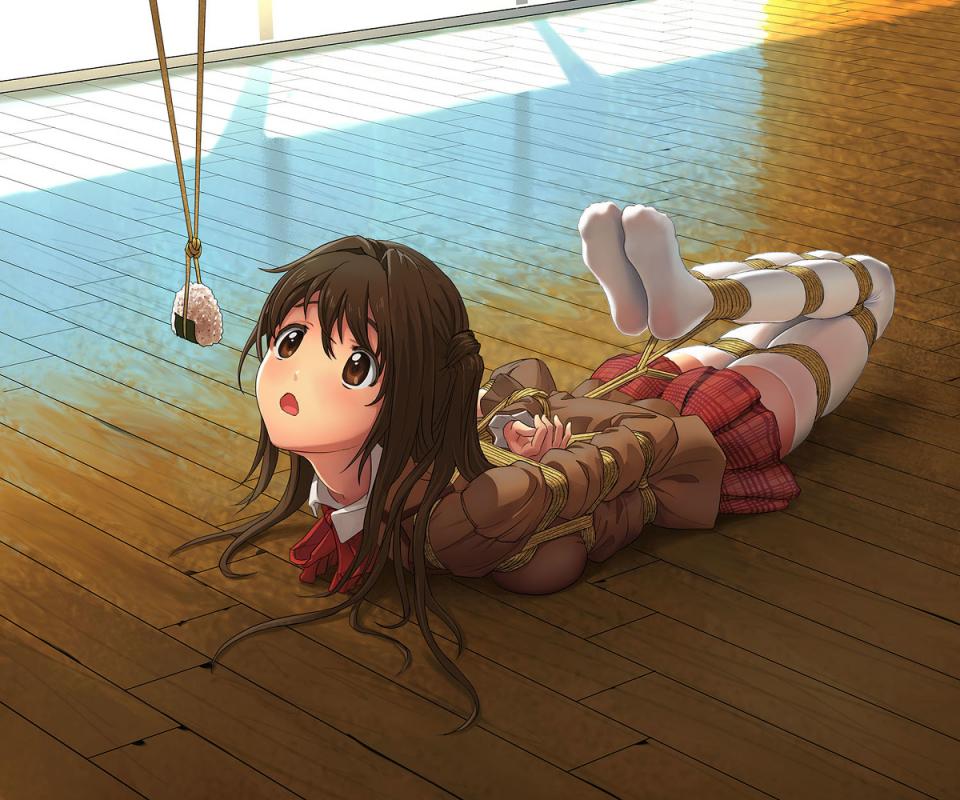 p站搬运 [Hogtie (Lying on stomach),High positions,Japanese Anime,England student uniform,White Pantyhose,Stockings]