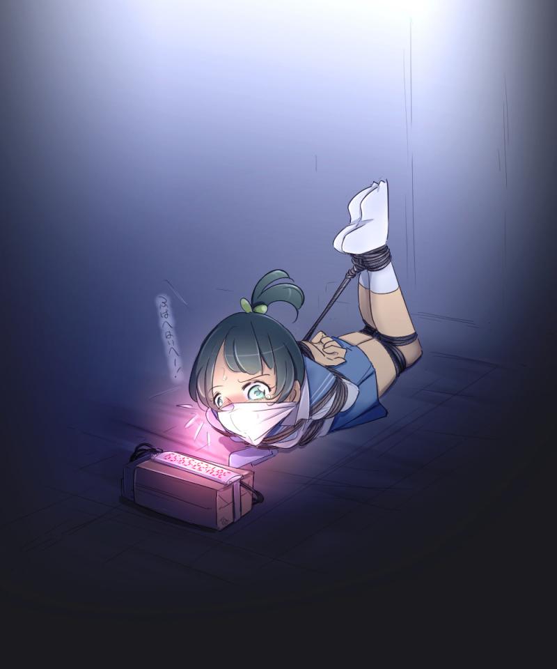  [Sailor suit,Hogtie (Lying on stomach),Gag,Breast bondage,England student uniform,Bound arms behind]