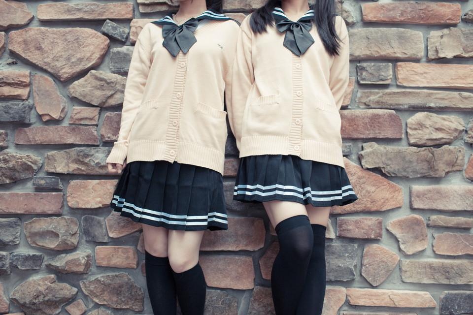 百合少女写真 [丝袜,学生（水手服）,长筒袜,中国女孩]