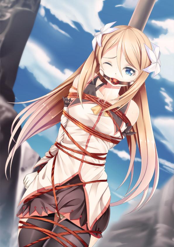  [Pantyhose,Gag,Breast bondage,Japanese Anime,England student uniform,Stockings,Crotch rope tie,Ball gagged]