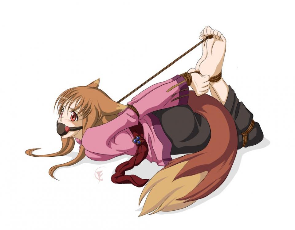  [Necomimi,Hogtie (Lying on stomach),Gag,Japanese Anime,Tail,Bare Foot]