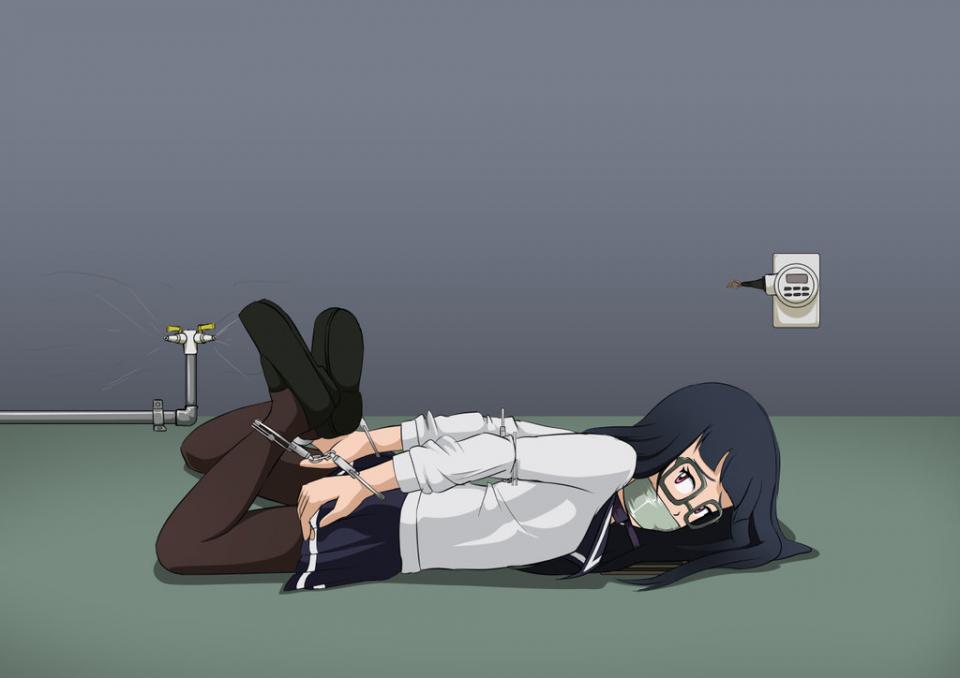  [Pantyhose,Hogtie (Lying on stomach),Gag,Handcuff,Japanese Anime]