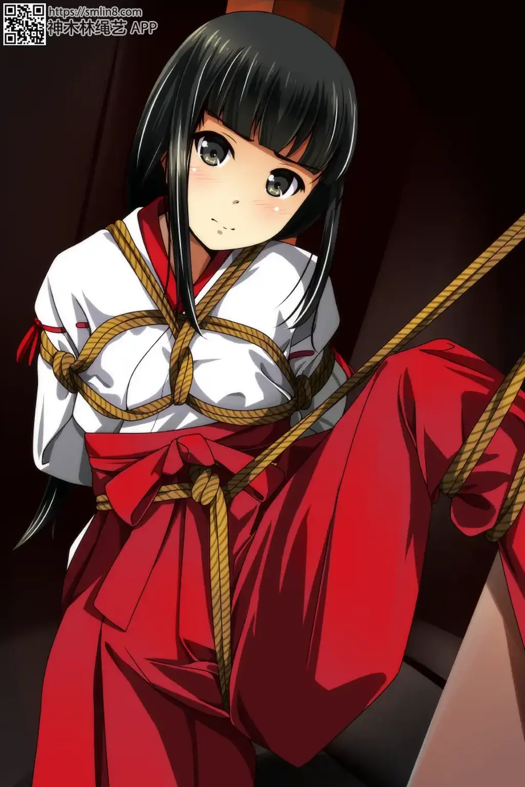 画师【松永紅葉】 [日本动漫,职业（巫女）,单脚吊缚]