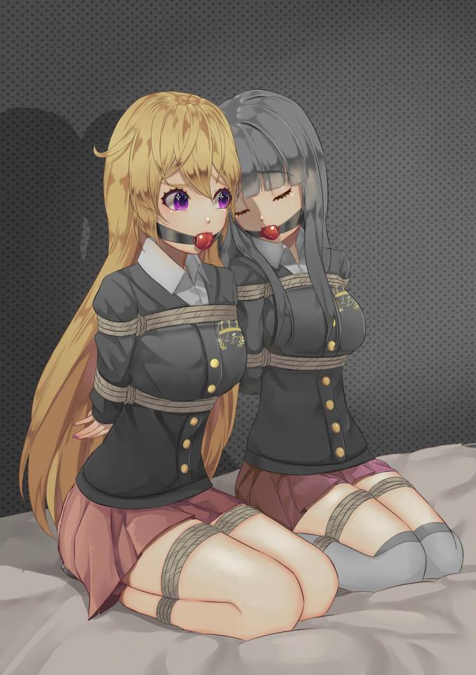 画师【cailin020】 [堵嘴,学生（英式领结）,长筒袜,百合女同]