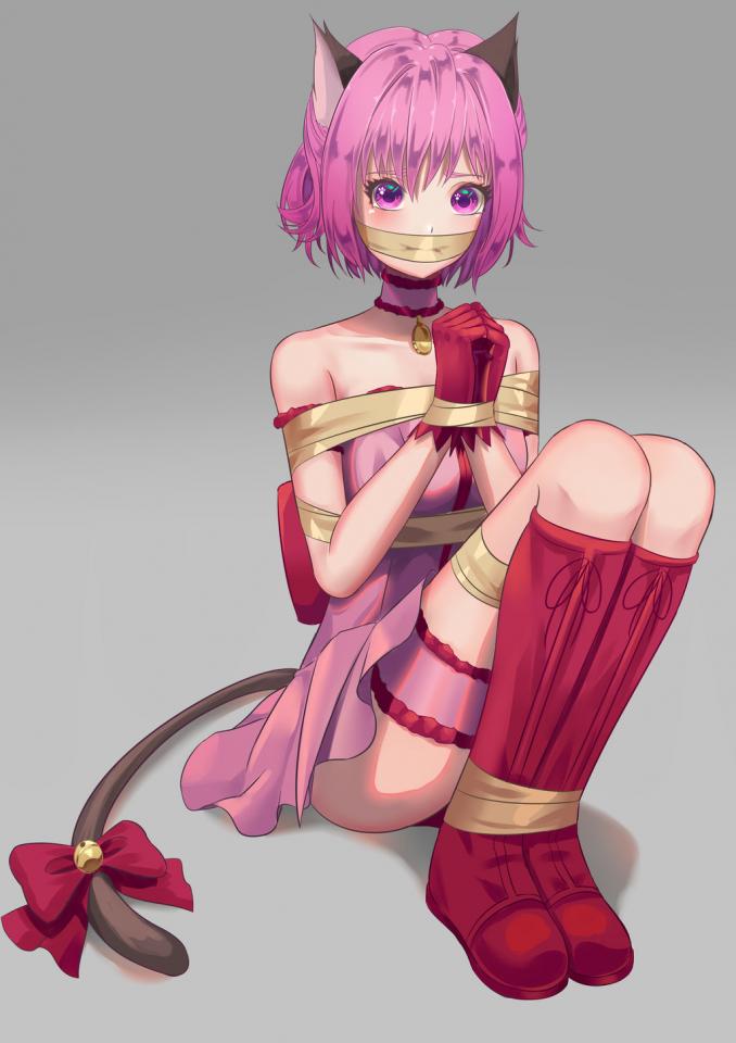  [Necomimi,Gag,Japanese Anime,tape bondage]