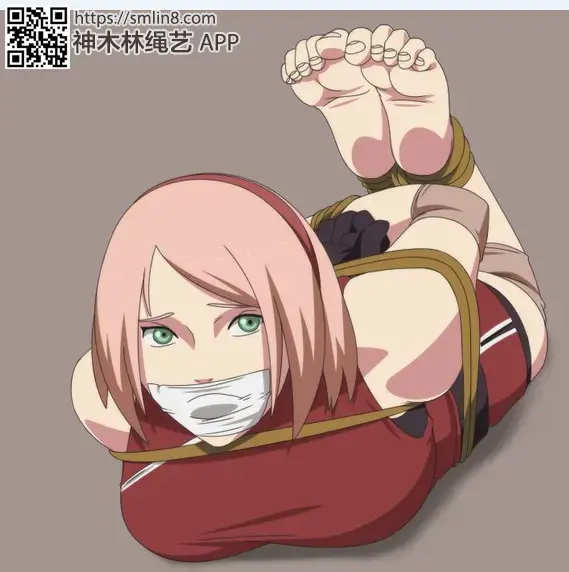 特写  火影  樱 - 火影樱的捆绑特写 [Hogtie (Lying on stomach),Gag,Japanese Anime,Chinese Anime,Western Anime]