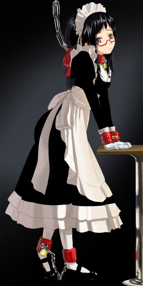  [Maid,Handcuff,Japanese Anime,Anklet,White Pantyhose,Dog chain]