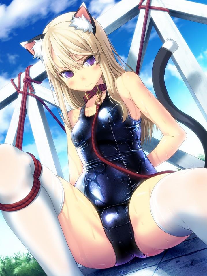 杂图套图第一弹 - 传点杂图~ [swimsuit,Necomimi,Japanese Anime,White Pantyhose,Dog chain,Tail]