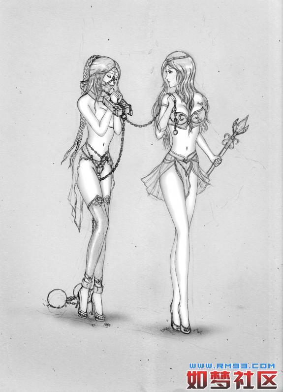 精选素描3 [堵嘴,手铐,脚铐/脚镣,中式枷锁,国产动漫,百合女同,贞操带]