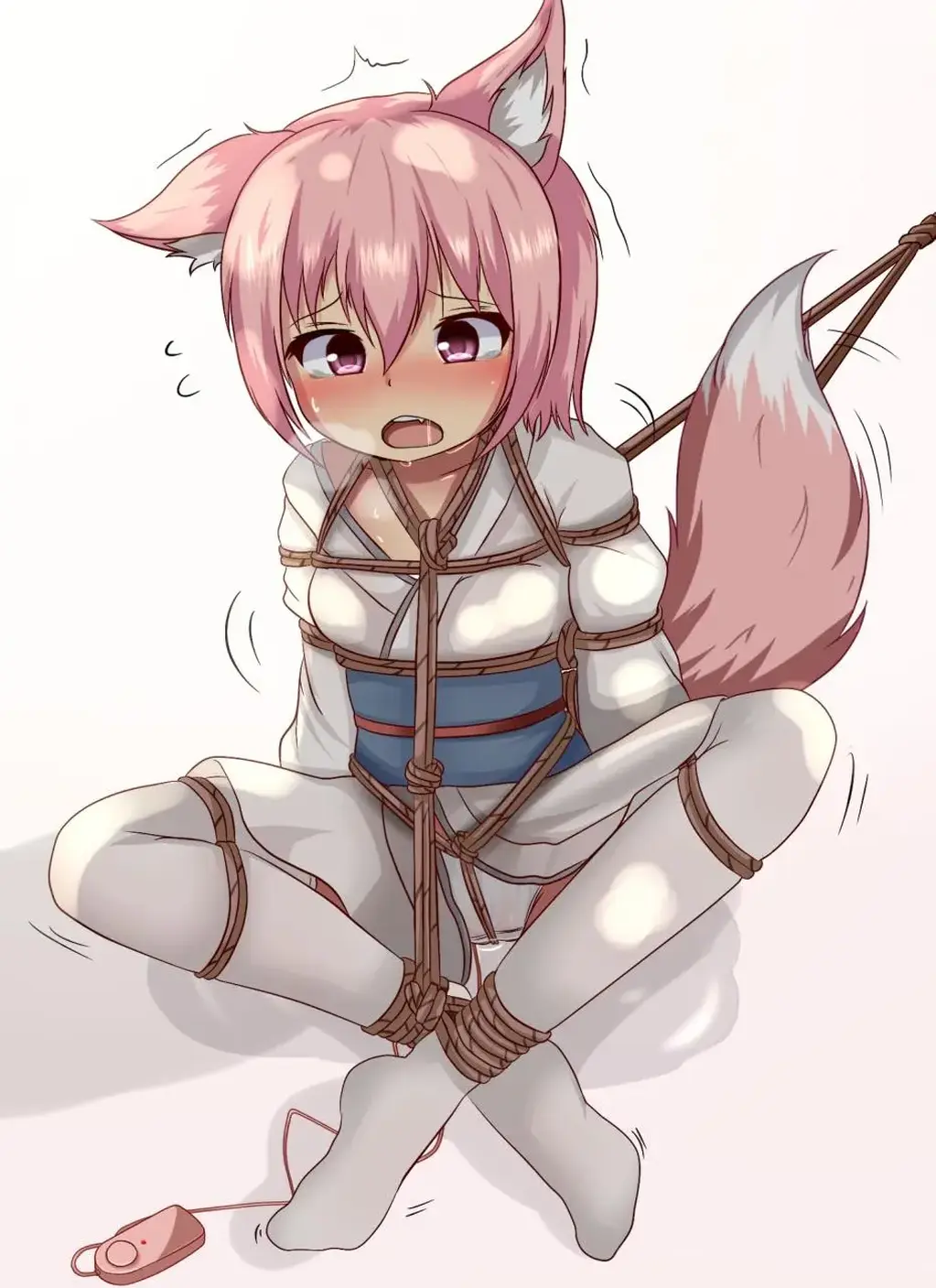 5 [Kimono,Necomimi,Shrimp tie,Japanese Anime,White Pantyhose,Stockings,Miko clothing,Pocket Vibrator,Tail]