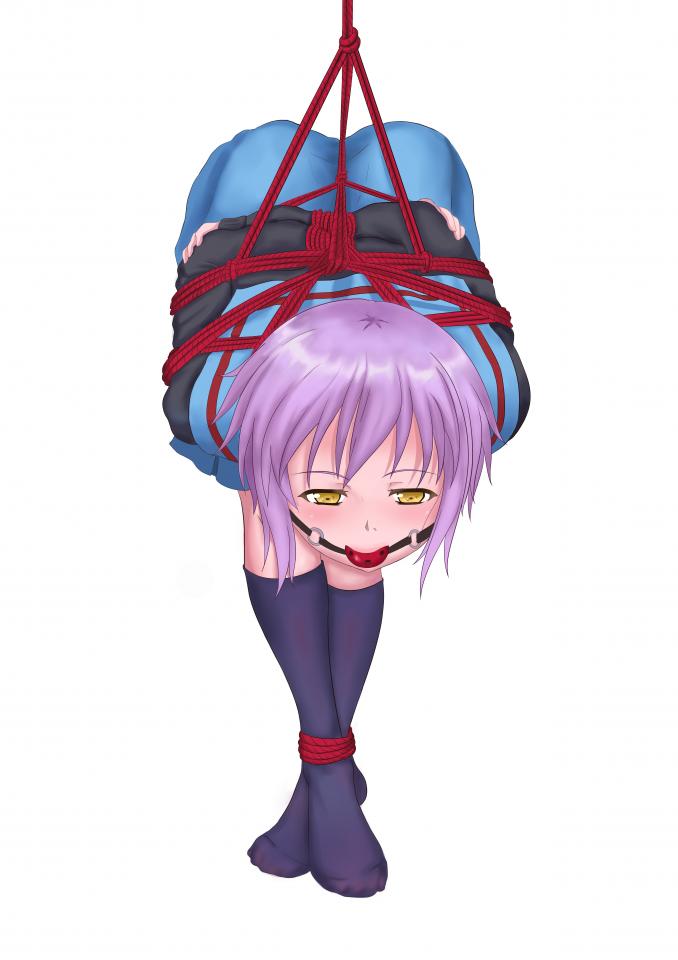大萌神捆绑 - pixiv  id=69526224   其他角色无关 [日式反绑,丝袜,吊缚,堵嘴,日本动漫,后手吊缚,长门有希,股绳]