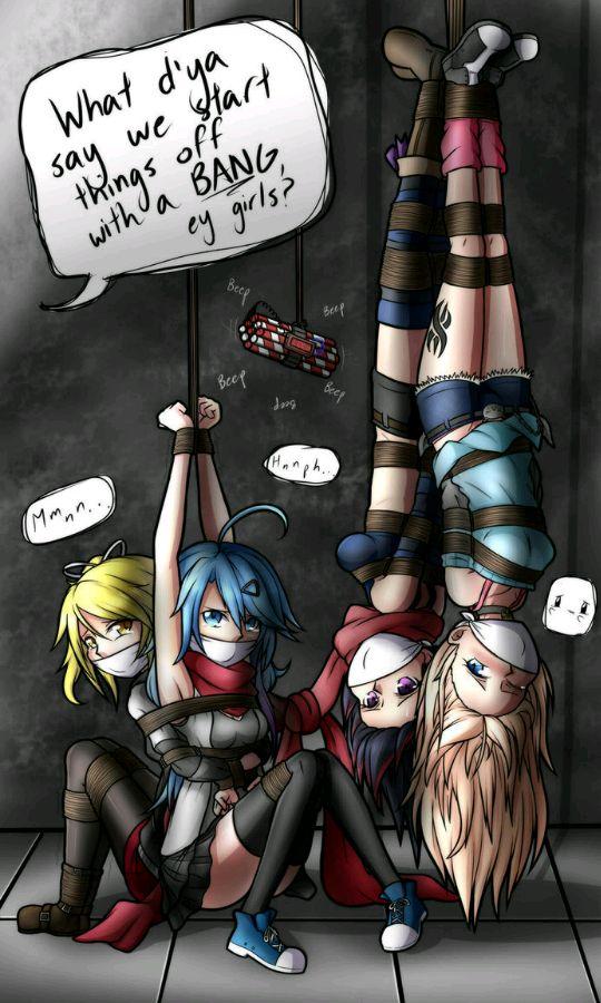  [Boxtie,Gag,Front hands hang,Upside down suspension,Western Anime,Lesbian]