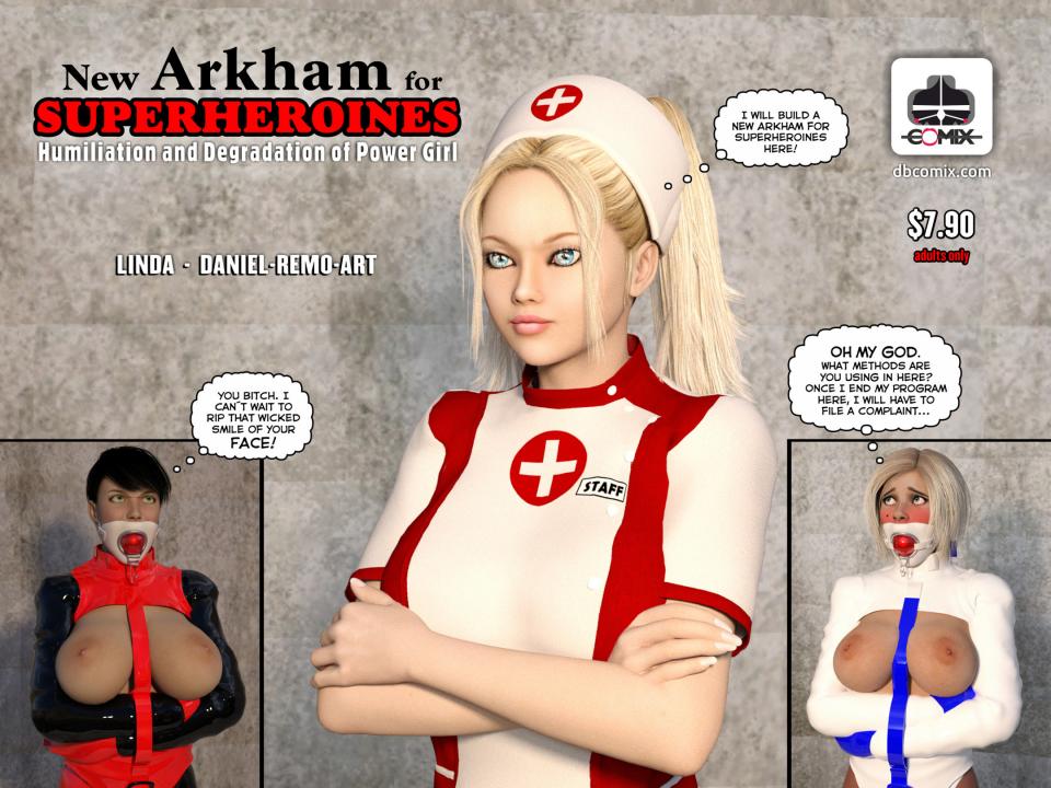 【dbcomix】New Arkham For Superheroines [堵嘴,职业（护士）,3D画,情趣（拘束衣）,欧美动漫]
