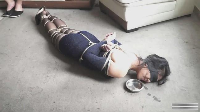  [OL/secretary,Pantyhose,Blindfolded,Chinese Female,Crotch rope tie]
