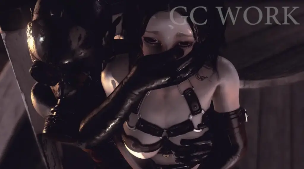无尾犬 本篇章是由GC WORK出品的第五个动画短片---胶衣皮革拘束凌辱动画《无尾犬》，感谢大家一路以来对此类型动画的支持，往后的作品表现手法和动画质量会越来越新颖和接地气。<br>故事简介：<br>    在小河边上的一间古老的酒吧里，女主被身穿着乳胶衣头戴着防毒面具的主人强制关在笼子里进行调教，她里面被穿着着皮带拘束衣，外表身穿着女仆服装，[不可描述]和后庭都被[手动滑稽]了[手动滑稽]，[手动滑稽]的侵袭和主人的抚慰使得她一次又一次的GC，不仅如此，她还被迫穿上紫红色的乳胶紧身衣和黑色的长筒靴戴上贞操带和铁胸罩，四肢都被弯曲着拘束在犬奴套装中，戴着狗头套，被主人戏犬般玩弄，[手动滑稽][手动滑稽]强制GC。最后女主被折磨得精疲力尽，但主人还不满足，又将她放回笼子里，还将她的两个鼻孔都[手动滑稽]了长长的鼻管，接着给她戴上了乳胶头套和防毒面具，为了再进一步抑制他的呼吸，还将呼吸囊连接在了防毒面具上，后庭再[手动滑稽][手动滑稽]让其欲罢不能。故事结尾主人将其颈铐上像狗狗一样挂着锁链把她关在了牢笼里。<br>