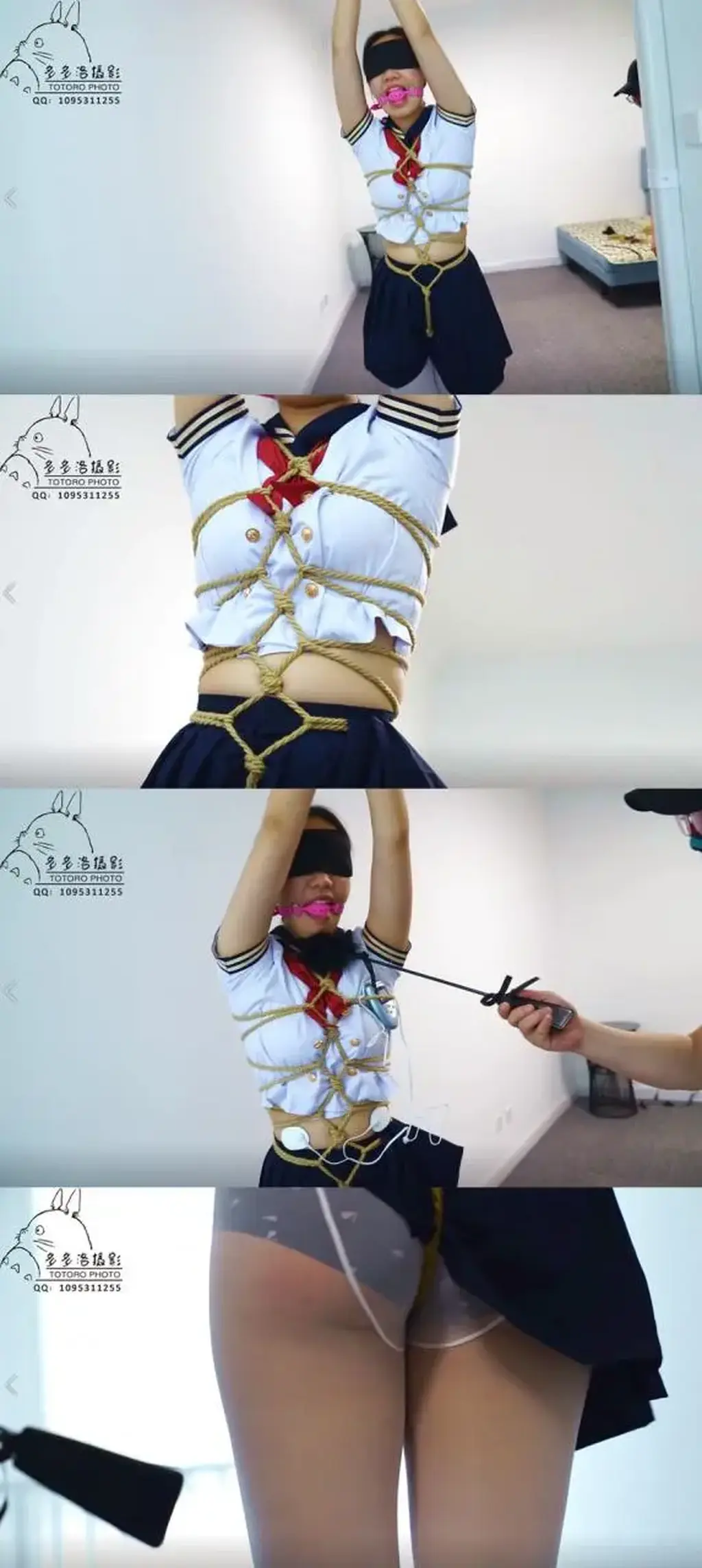 [多多洛] Rope Art Photography: Student Girl Turtle-Shell Bondage and Spanking An adult student-themed rope-art production featuring turtle-shell bondage and spanking.