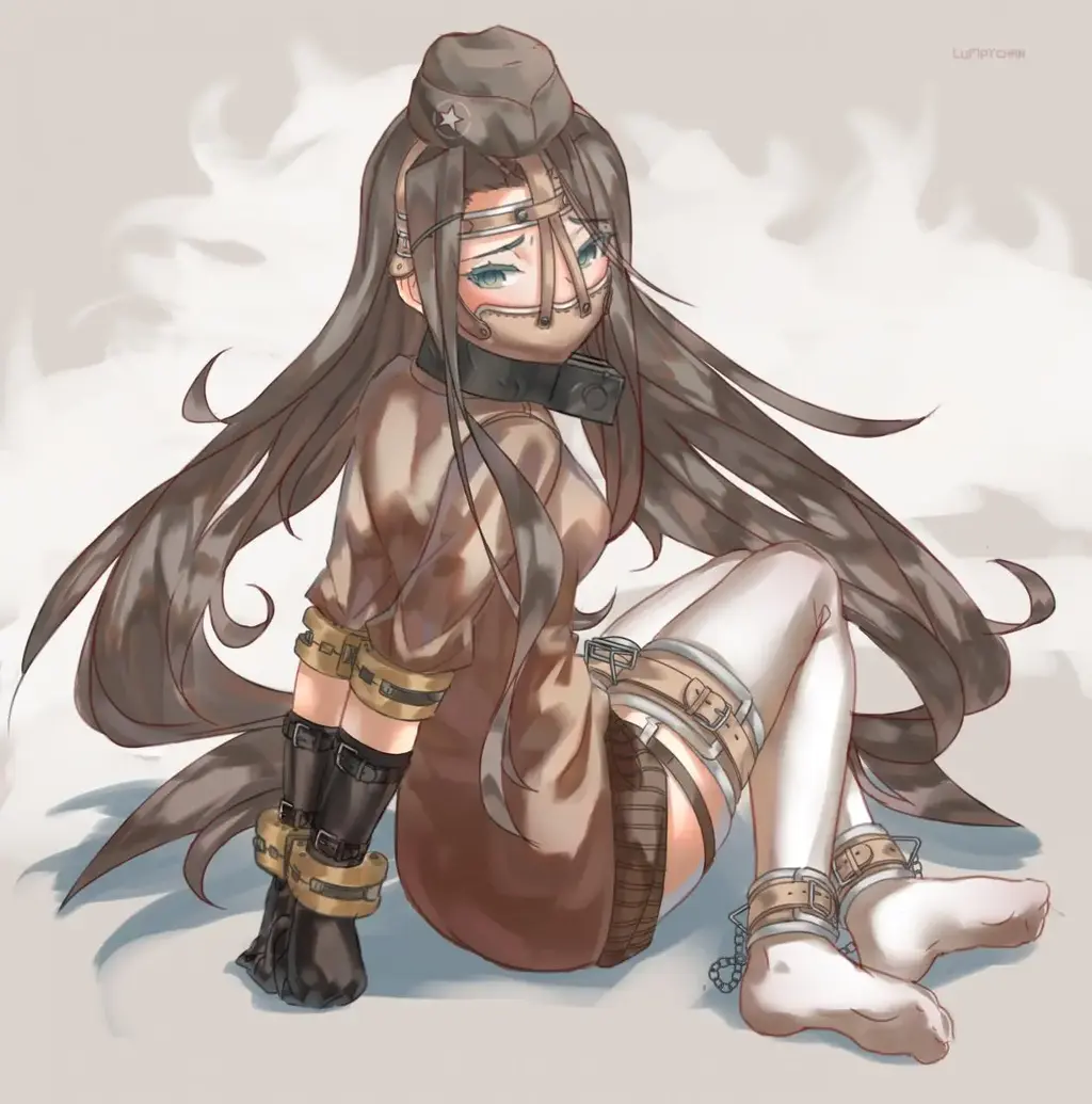  [Gag,Handcuff,Japanese Anime,Anklet,White Pantyhose,Bound arms behind]