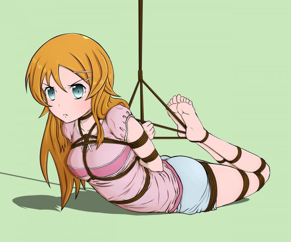  [Boxtie,Tortoise shell tie,Hogtie (Lying on stomach),Suspension ,Breast bondage,Shrimp tie,Japanese Anime,Bare Foot,Shorts]