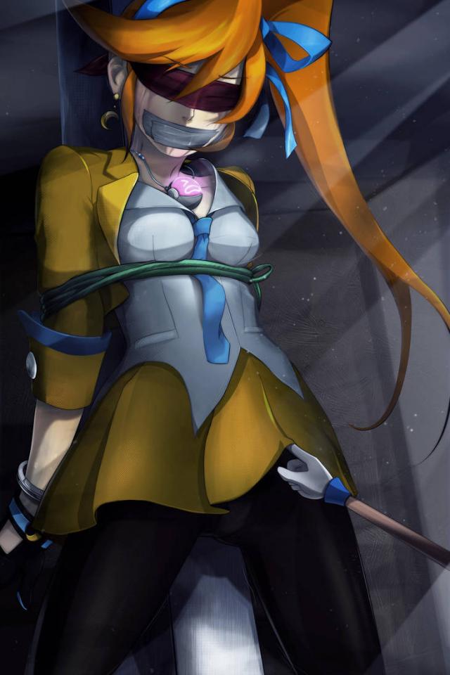  [Gag,Japanese Anime,wood pole bondage,Blindfolded]