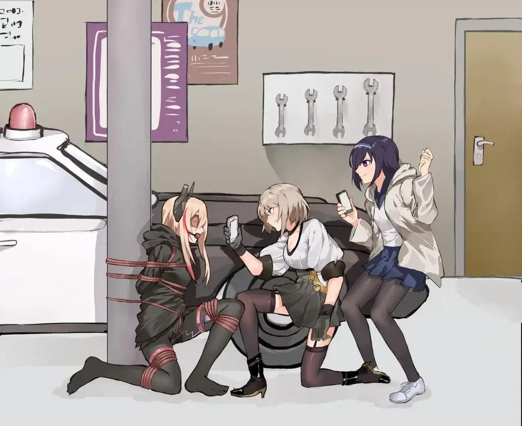  [Gag,Japanese Anime,wood pole bondage,Blindfolded,Pocket Vibrator]
