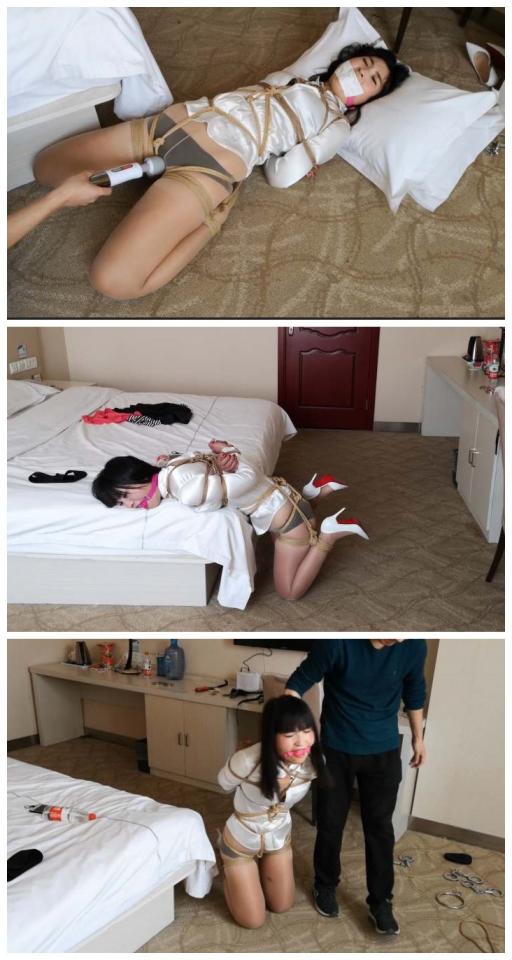 宛如日式紧缚 膝盖跪地行走 随心原创 宛如白衬衣 日式紧缚 膝盖跪地 口球 白胶布 反折腿的震动折磨