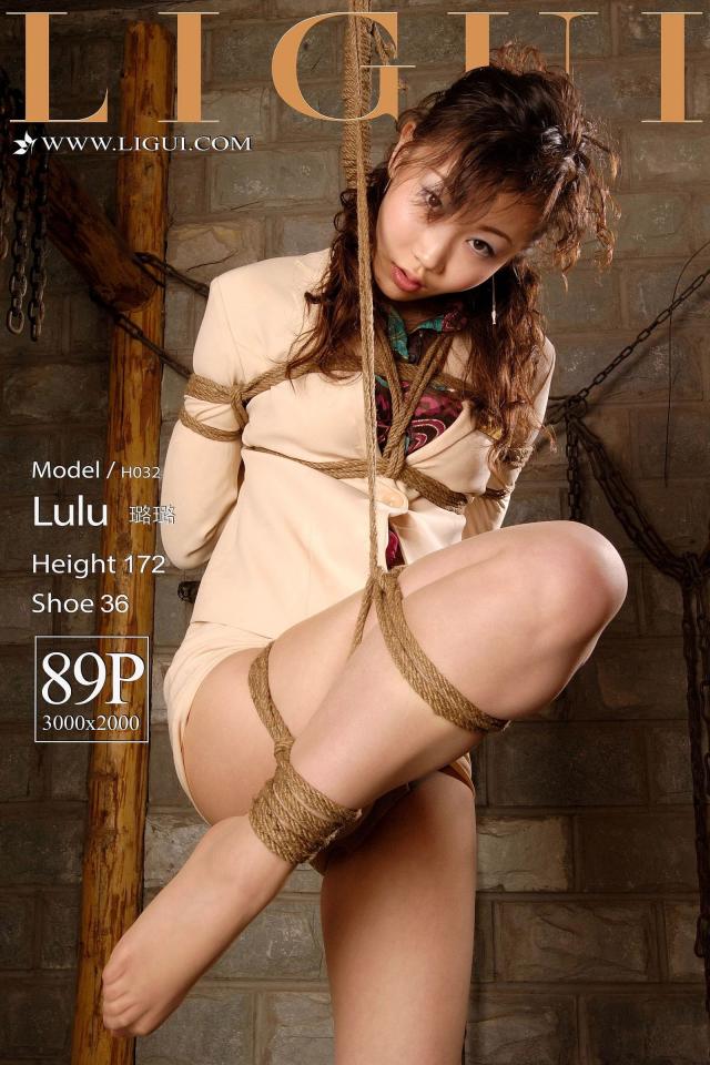 [Liguil丽柜美束] Model 璐璐 - 丝袜捆绑绳艺 [高手缚（中式五花）,单脚吊缚,中国女孩]