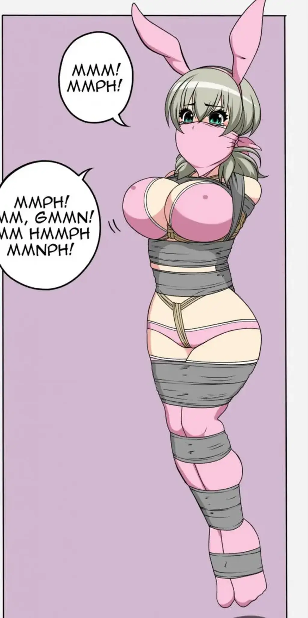 [Rabbit ears,Gag,Underwear,Stockings,tape bondage,Crotch rope tie]
