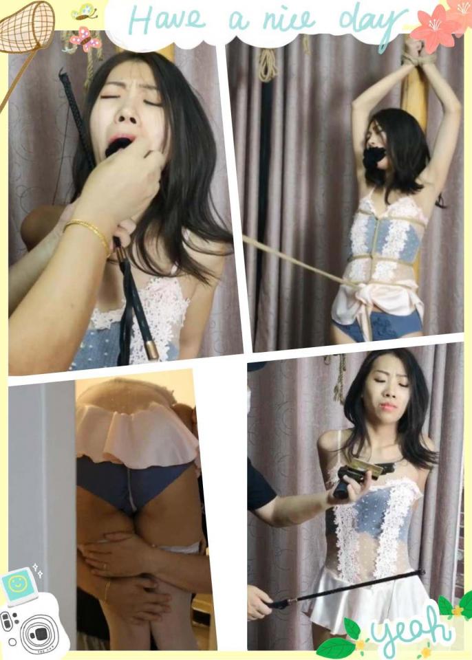 家中年轻女子的银行卡抢劫 原本穿着粉色睡衣的人遭劫匪抢劫，被绑在刑讯室里，被迫交代银行卡，丝袜塞进嘴里，拉着绳索，还被打晕了。