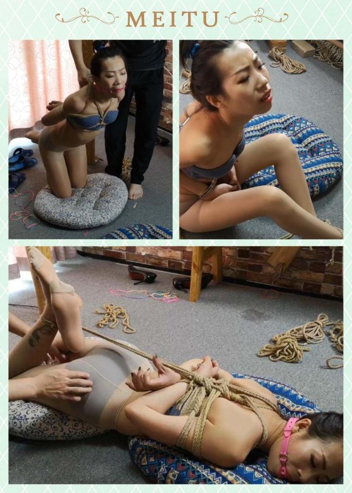 内衣 紧缚 驷马 挠痒 The bra was supposed to be tied up with toes and not tied together and the model was ticklish and shivering.