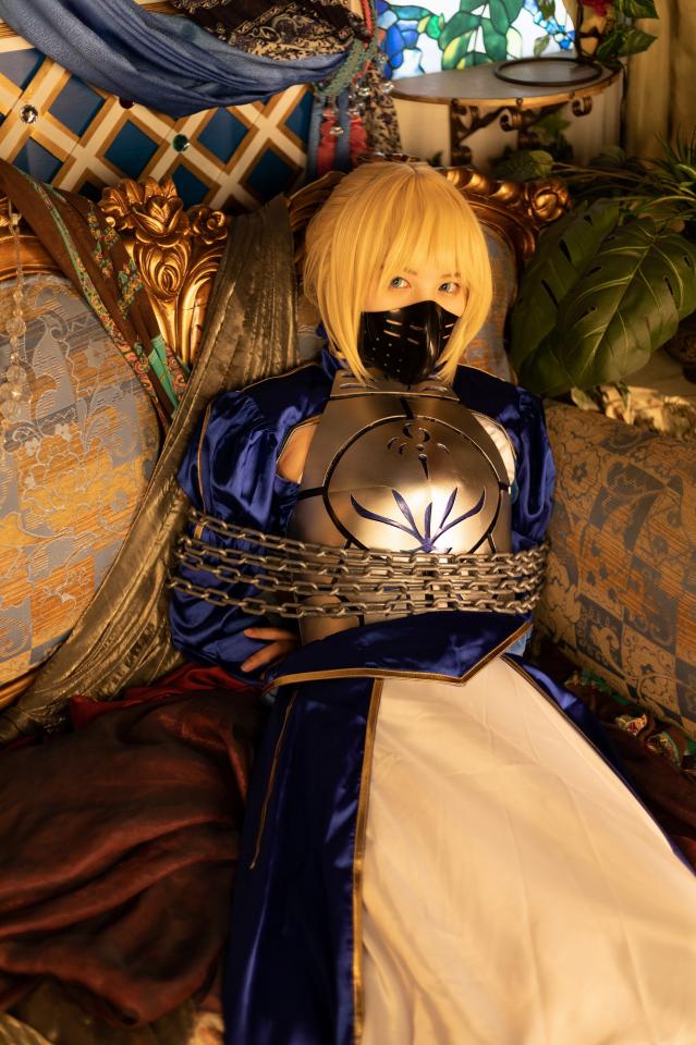 【夢かき屋 】『苦難の騎士』part4 - fate saber cosplay 图太多了按衣服和绑法整合了5部分 [COSPLAY,日本美女,吾王Saber,锁链]