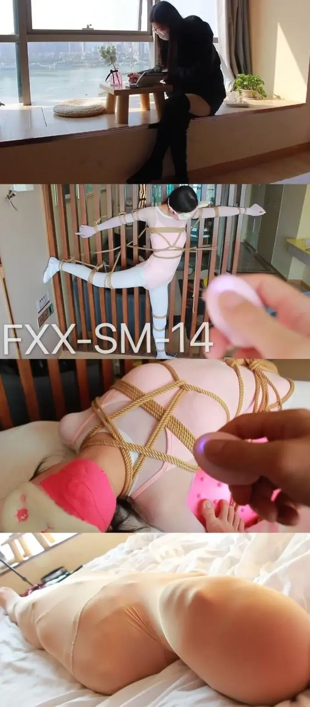 【FXX-SM-14】体操服连身袜加厚白袜~ 全程内入TD强烈震动GC 固定舞蹈姿势束缚SP TK 瑜伽球固定 丝袜木乃伊 原味内裤堵嘴 失禁 昏迷 这部众筹小晓真的很用心了，花了一个多小时把大家的名字和建议都写了下来，片头部分大家可以看看有没有出现自己的名字<br>内容也是采纳的建议点赞最多的一个来拍摄的<br>体操服连身袜加厚白袜~ 全程内入TD强烈震动GC 固定舞蹈姿势束缚SP TK 瑜伽球固定 丝袜木乃伊  原味内裤堵嘴<br>最近感觉手黑了不少！得收敛收敛了<br>内入TD全程强烈震动 循环[手动滑稽] 循环虚脱昏迷 激情sp 腋窝 脚心 腰部长时间TK猛烈挣扎无果 笑声诱人<br>丝袜木乃伊也是一直想拍的，这次终于也算实现了四层裤袜里面也没有解开绳子，任其挣扎<br>吐白沫 失禁 昏迷 内容很强大片尾更精彩<br>这次是sm系列的第一次众筹 大家给我们提建议的同时也算是给参加众筹的同好的一次优惠<br>手太黑了，处理后期的时候自己看着都爽，等不及了，发布出来大家一起欣赏吧