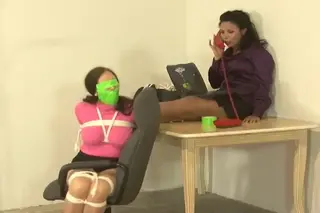 Samantha Grace Samantha Grace secretary timput bound and tape gagged and blinfolded