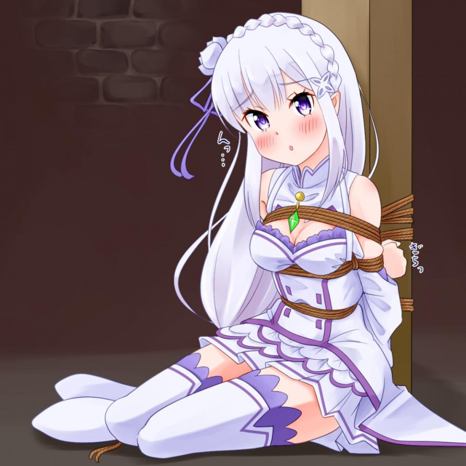 P站画师：村雲かなた（2） [Boxtie,Breast bondage,Japanese Anime,White Pantyhose,Emilia]