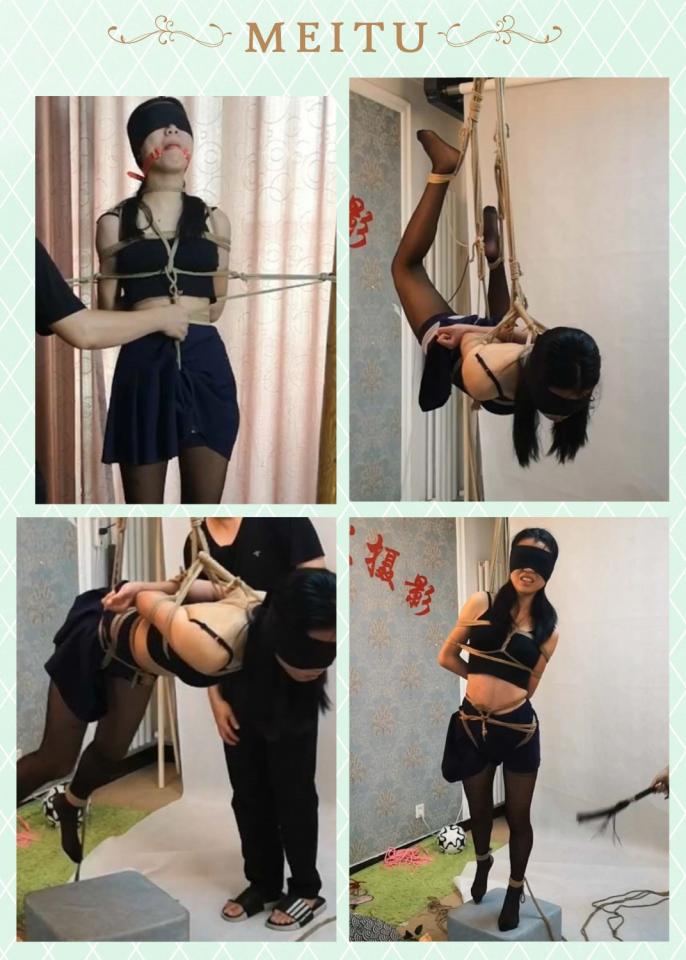 捆绑调叫黑衣小努 股绳拉扯 驷马悬吊 脚尖垫来回晃动地的折磨 随心原创  黑衣小努  固定鞭打 股绳 悬吊 脚尖点地  定拍QQ 63111044