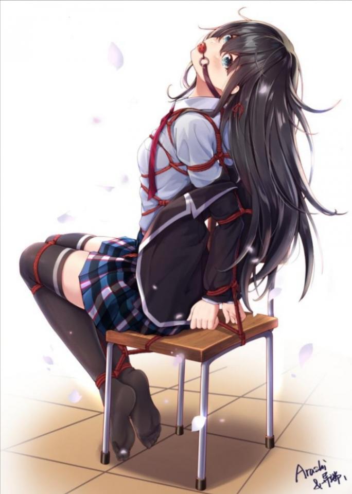  [Gag,Japanese Anime,Bound arms behind]