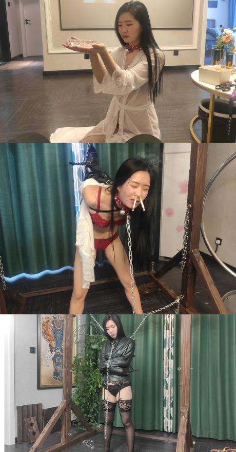 私奴圈养日常 下集 虐与恋 性感小M被残酷对待 骑绳酷刑 单手套刑架吊虐 鼻孔插烟（非常难受）拘束衣等等 骑绳酷刑 把性感的小雅固定在刑架上 用另一根绳子从跨下穿过，紧紧的勒起，痛并快乐着。穿着性感睡衣服伺主人 但可惜主人是铁石心肠 穿上单手套吊在刑架上 双脚分开固定 还把点着的香烟插进小雅的鼻孔，可把小雅虐坏了 还给她穿上拘整衣 束缚在刑架上关灯休息<br>夜未央工作室 欢迎定拍 诚邀绳模小姐姐合作：QQ 2593230381