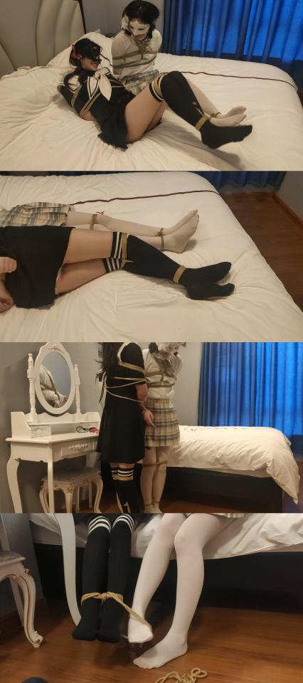 -《小姑娘初次试镜》-第二集-两个妹子被捆好互相逗乐+相互帮助挣脱+跳着走+放置挣扎等等试镜花絮【福利价给各位长久以来支持的粉丝】  