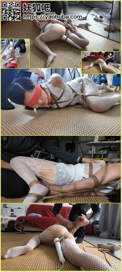 美女销售员小凡的调教室兼职生涯，网袜、情趣小护士耻辱游戏下集：花样驷马，口球，强高，最耻辱的姿态，诱人的丰满一览无余，扭曲的性感胴体和无奈的耻辱游戏 A beautiful saleswoman in fishnets undergoes a humiliating erotic-nurse training game with hogties, a ball gag, strong stimulation, and extreme postures.