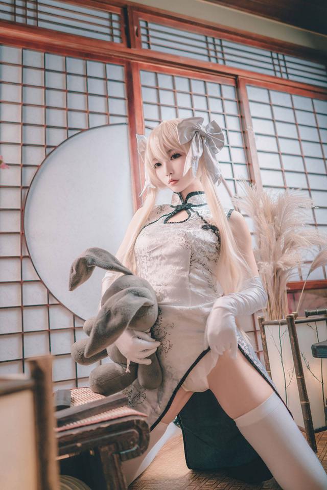 高考季限时低价|黑白双星旗袍|高考学子旗开得胜 [民族（旗袍）,丝袜,COSPLAY,白丝,长筒袜,中国女孩,蕾丝白袜]